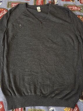 Volcom Men's Dark Charcoal V-Neck Sweater